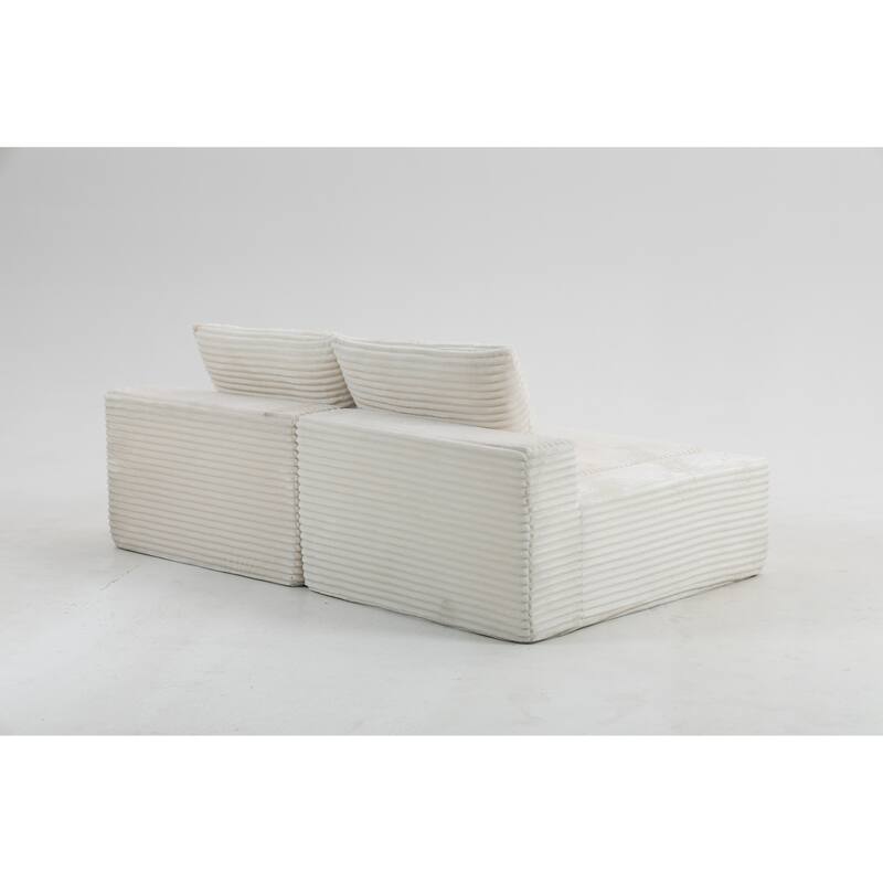 Double Chaise Lounge Sofa, Cloud Plush Sofa Bed, Upholstered Boneless Cloud Sofa Deep Seat, Sleeper Loveseat Chair