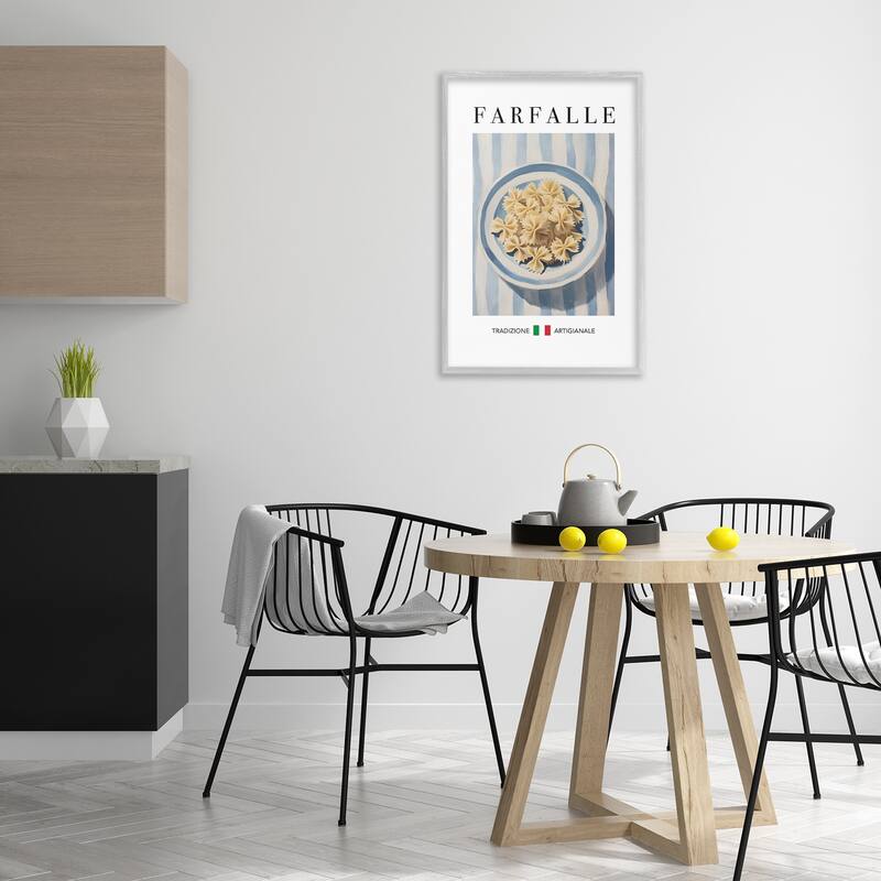 Stupell Traditional Farafalle Pasta Framed Giclee Art Design By Andreas Magnusson