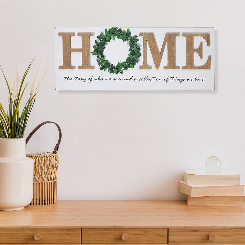 MDF Wall Sign With 3D Home & Garland