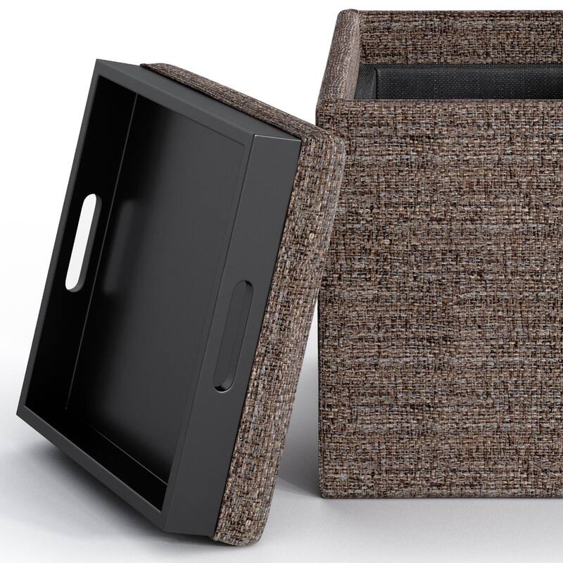 WYNDENHALL Townsend 17 inch Wide Contemporary Square Storage Ottoman