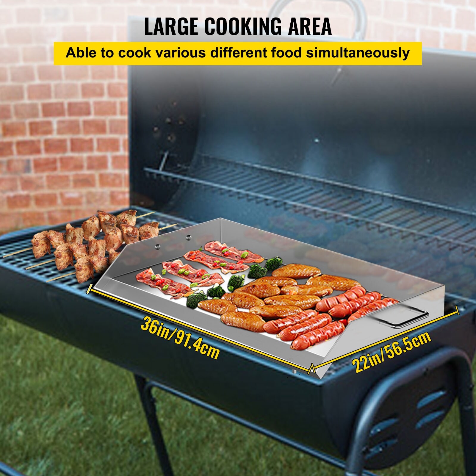 Gas bbq with flat plate top
