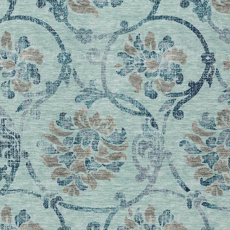 HomeRoots Floral Traditional Rectangle Outdoor Rug