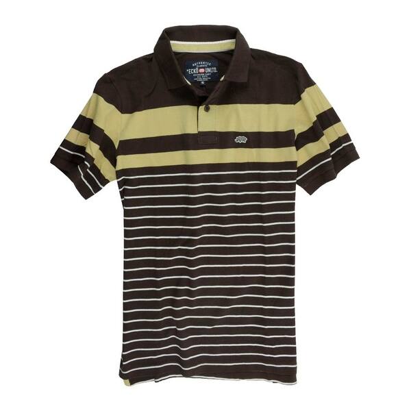 Shop Ecko Unltd Mens Combo Strip Ss Knit Rugby Polo Shirt