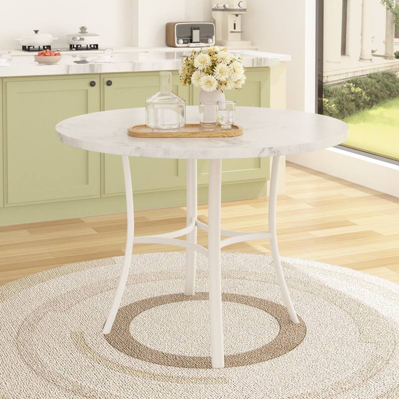 VECELO Round Dining Table and Chairs Sets, 4 Colors Dining Table Set