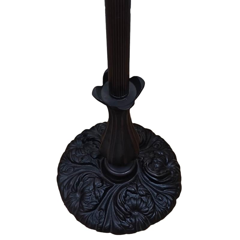Tiffany Style Floor Lamp Arched 62" Tall Stained Glass White Mahogany Bedroom Living Room Reading Gift Amora Lighting
