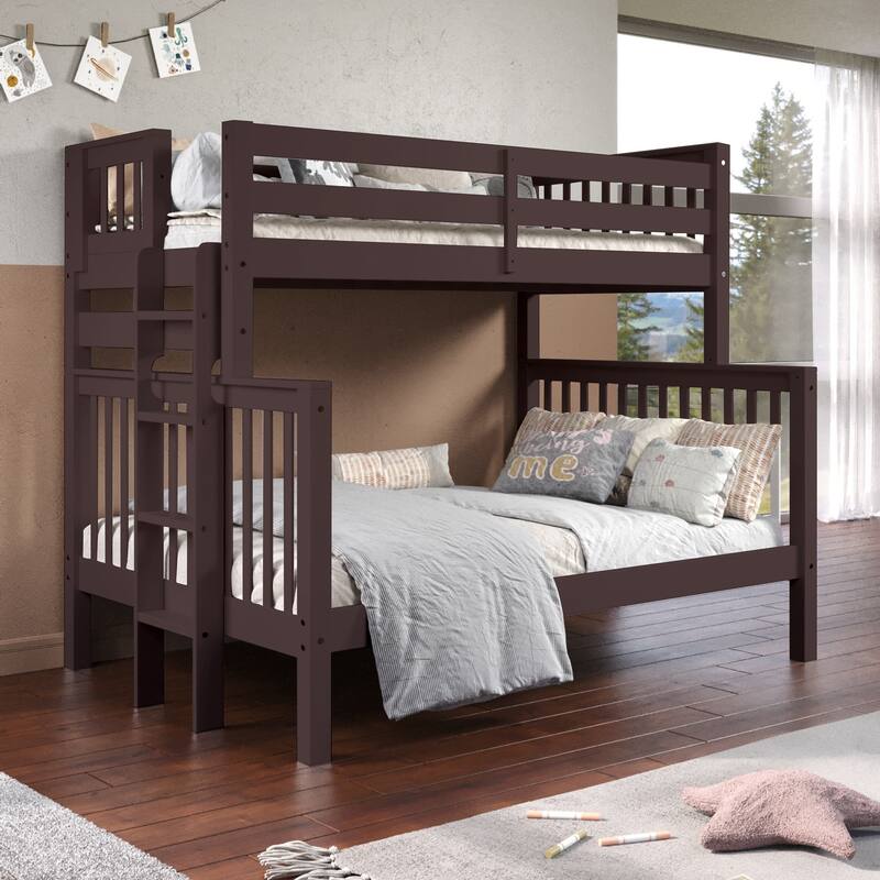 Taylor & Olive Trillium Twin over Full Bunk Bed with End Ladder
