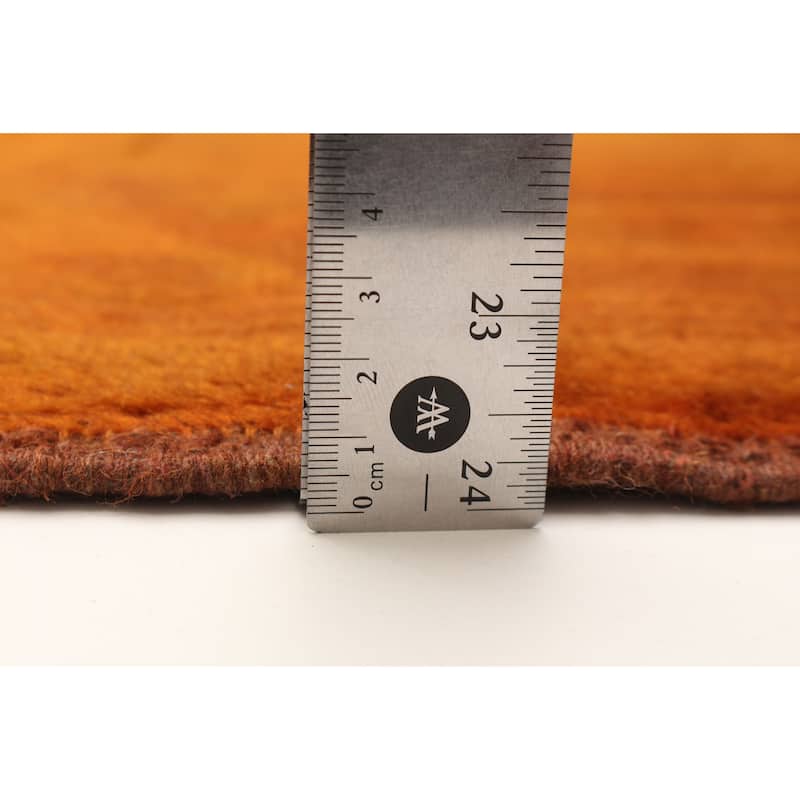ECARPETGALLERY Hand-knotted Color Transition Burnt Orange Wool Rug - 2'7 x 9'5