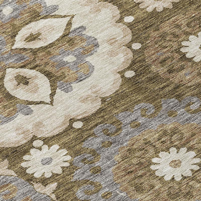 HomeRoots Floral Medallion Transitional Rectangle Outdoor Rug