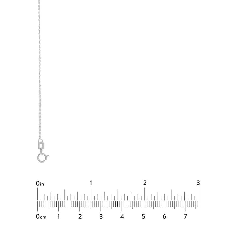 Curata 10k White Gold 0.75mm Rope Chain Necklace (Spring Ring)