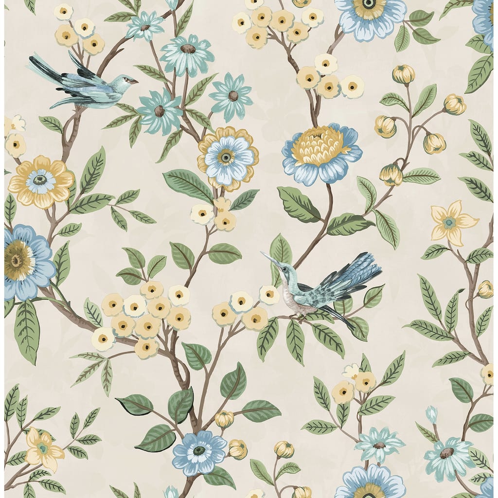 Fine Decor Elspeth Light Yellow Floral Trail Wallpaper