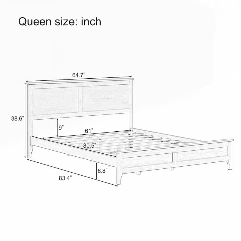 Solid Wood Platform Bed