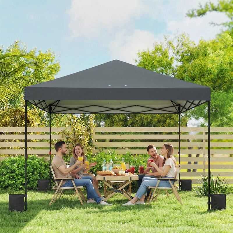 Outsunny 10 x 10 ft Pop Up Canopy Tent with One Push Setup, Easy Setup Outdoor Portable Instant Canopy Shelter