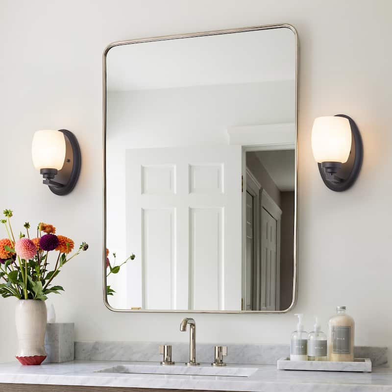 C Cattleya Vanity Light Indoor Wall Sconce Light with White Opal Glass