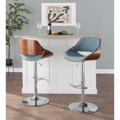 Carson Carrington Svellingen Adjustable Bar Stool with Rounded T Footrest (Set of 2)