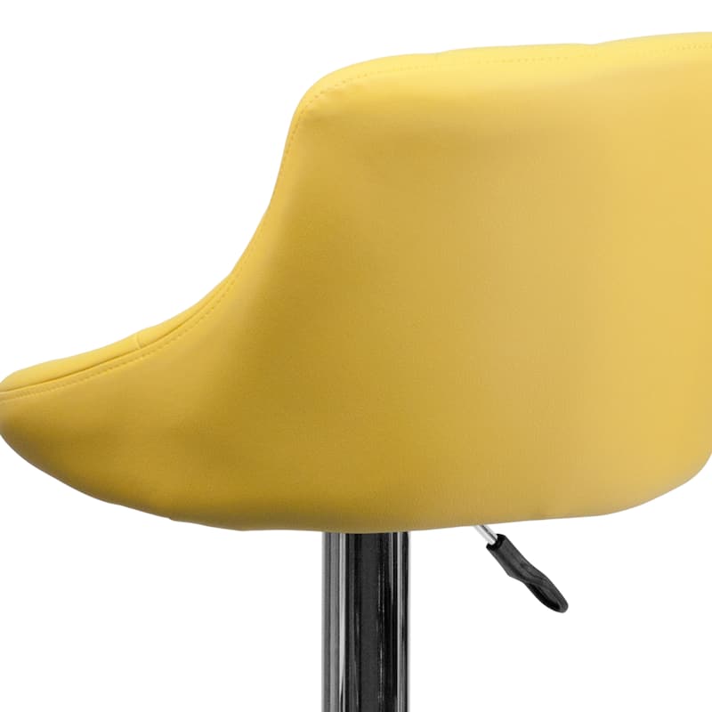 Vinyl Bucket Seat Adjustable Diamond Back Barstool (Set of 2) - 18.50"W x 19"D x 33.25" - 41.75"H