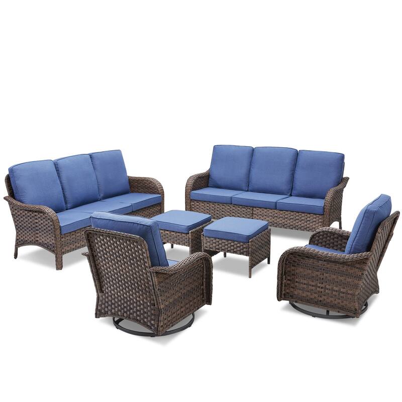Pocassy Outdoor Patio Furniture Set PE Wicker Sofa Set