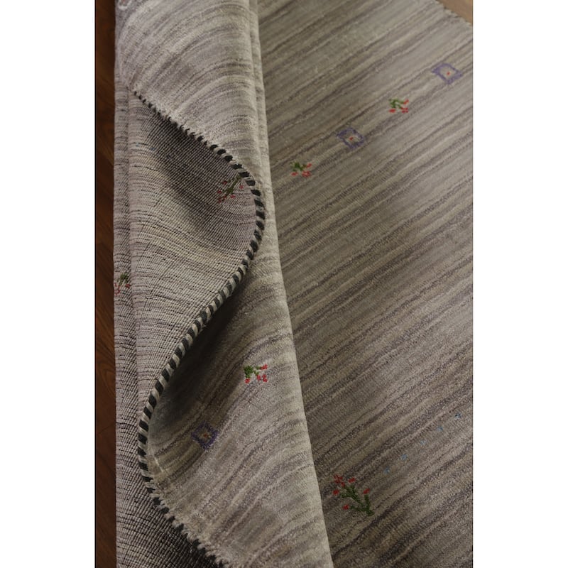 Hand Knotted Oriental 100% Wool Carpet Tribal Animal Pictorial Green Gabbeh Area Rug - 5' 11'' X 4' 1''