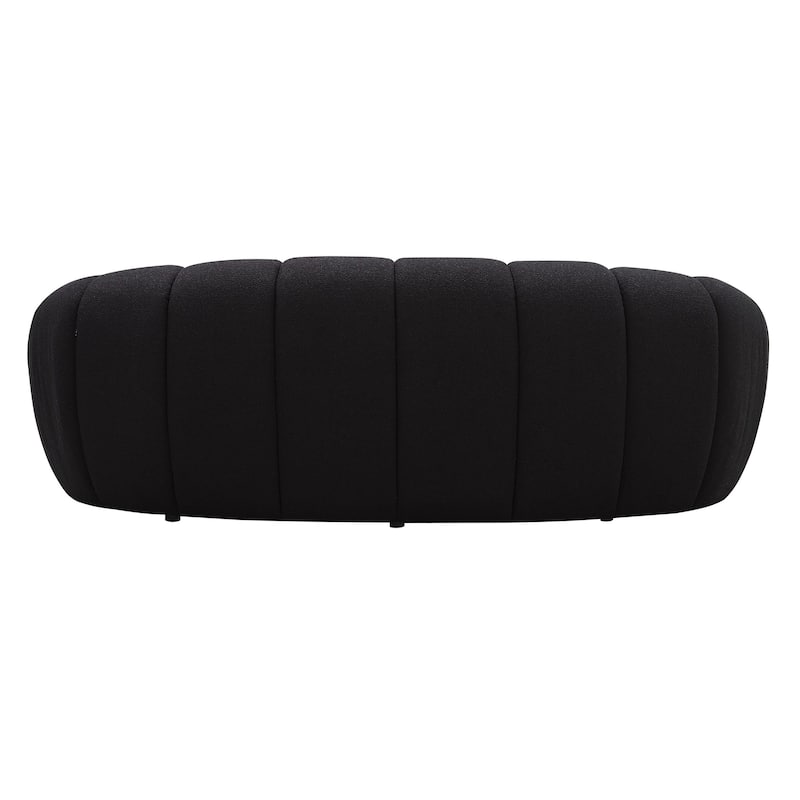 Divani Casa Yolonda Modern Curved Black Fabric Loveseat