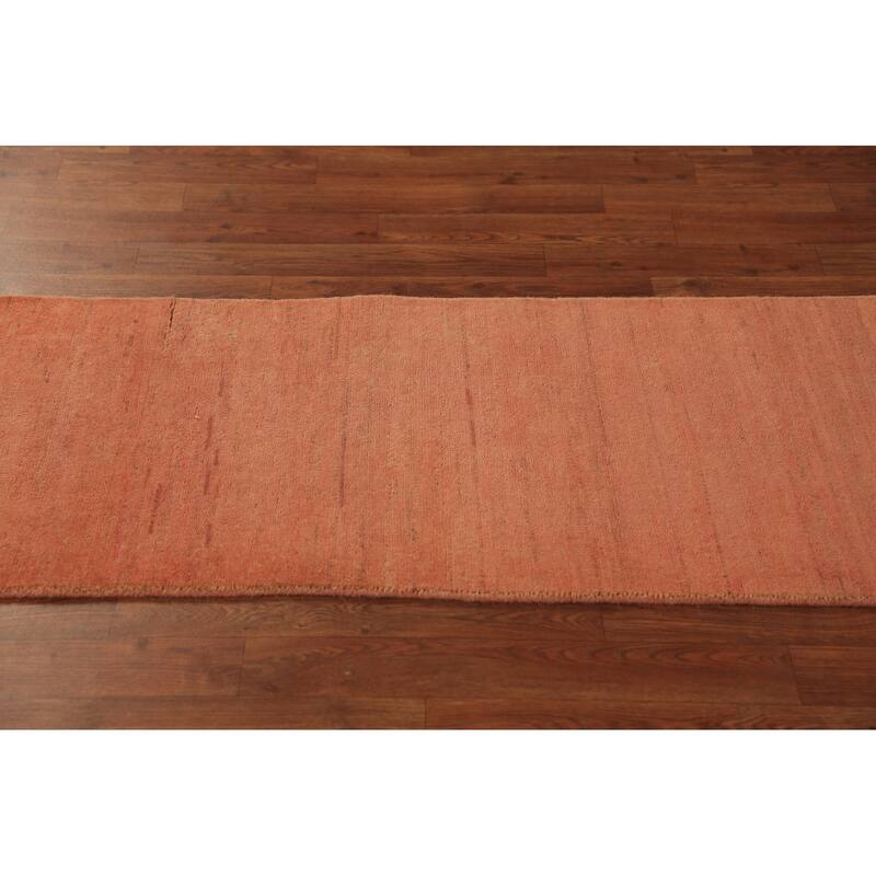 Orange Gabbeh Oriental Runner Rug Handmade Hallway Wool Carpet - 1'11" x 5'11"