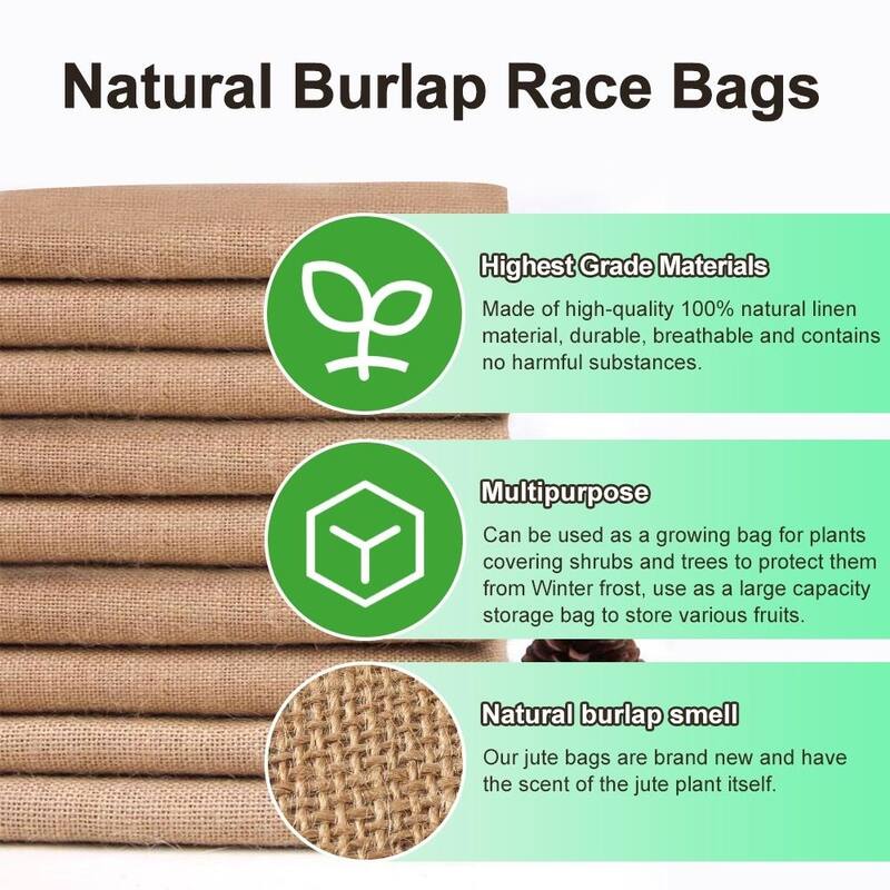 Wellco Burlap Breathable Jute Bags Accessory for Potato Tomato Plants