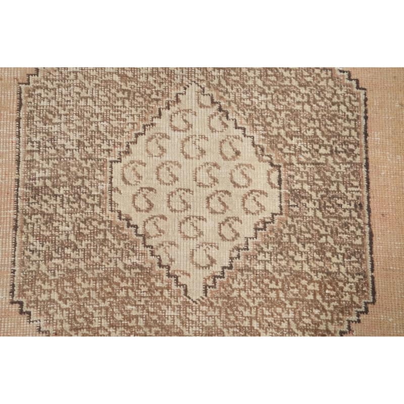 Hand Knotted Oriental 100% Wool Carpet Traditional Medallion Peach Tabriz Area Rug - 6' 2'' X 4' 4''