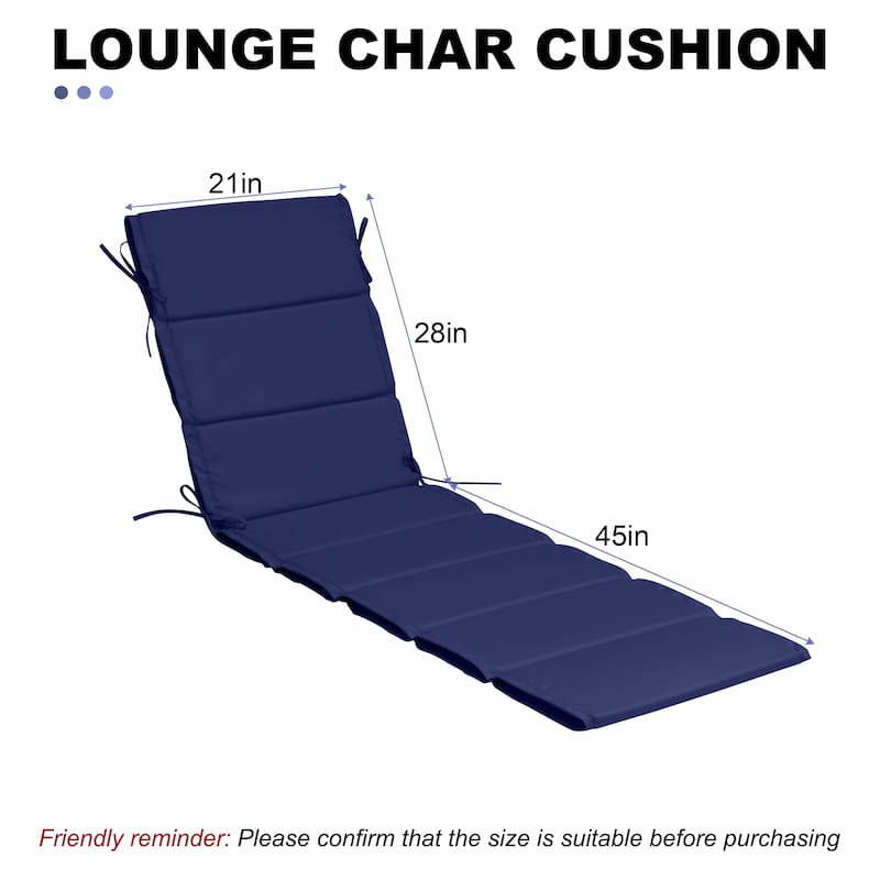VredHom Outdoor Patio Chaise Lounge Rollable Cushion Lounger Pad