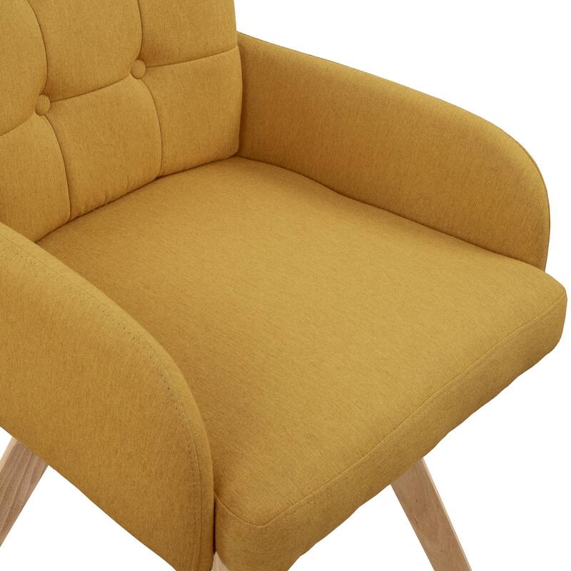 Art Leon Upholstered Dining Swivel Armchair with Tufted Back