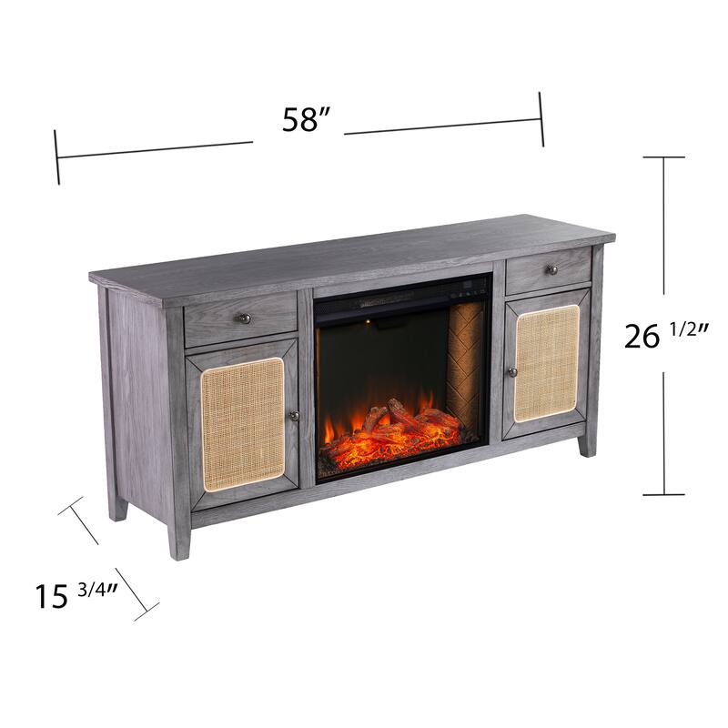 SEI Furniture Edderton Fireplace - 58"W x 16"D x 27"H