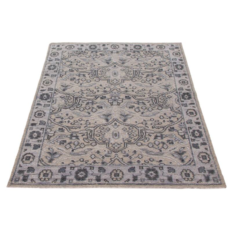 ECARPETGALLERY Hand-knotted Tangier Grey Wool Rug - 5'3 x 7'7