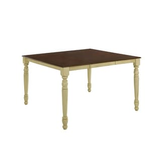Alluring Counter Height Table, White and Brown