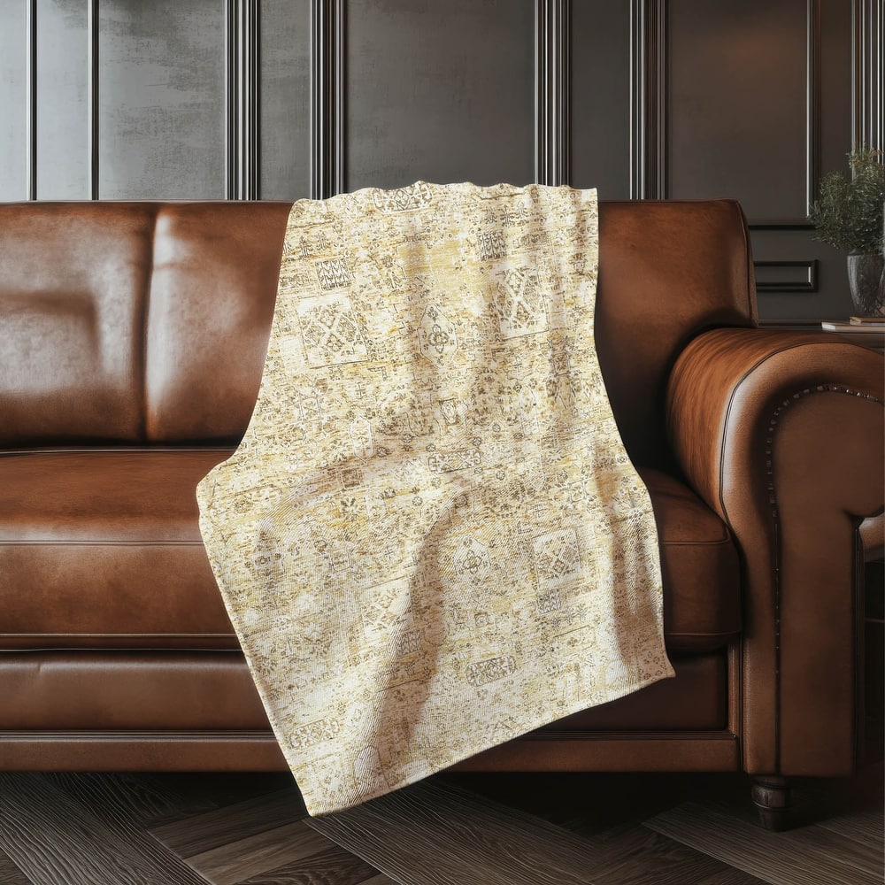 Premium Machine Washable Traditional Moroccan Sherpa Throw Blanket