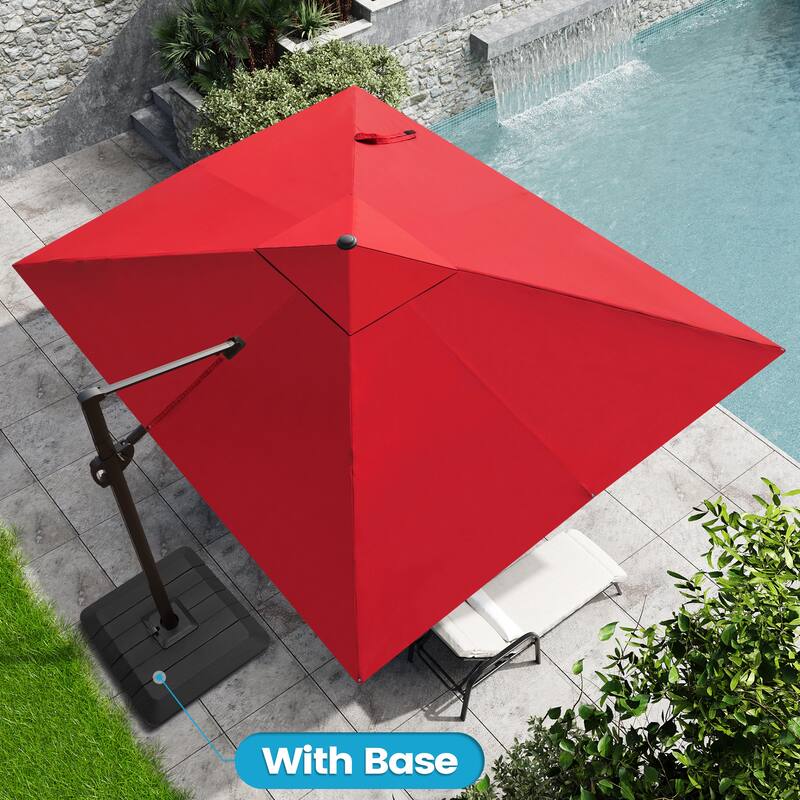 Crestlive Products Outdoor Patio Umbrella Cantilever Offset with Base