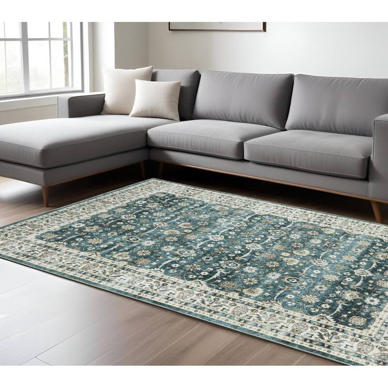 HomeRoots Oriental Traditional Runner Area Rug - 120.08 in. x 89.76 in.  x 0.12 in.
