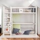 preview thumbnail 27 of 37, Artsy Twin Size Metal Loft Bed with 4-Tier Shelves and Storage, Pink White