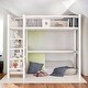 preview thumbnail 2 of 11, Artsy Twin Size Metal Loft Bed with 4-Tier Shelves and Storage, White