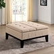 preview thumbnail 6 of 15, Atkinson Transitional Linen Split-top Storage Cocktail Ottoman by Furniture of America Beige