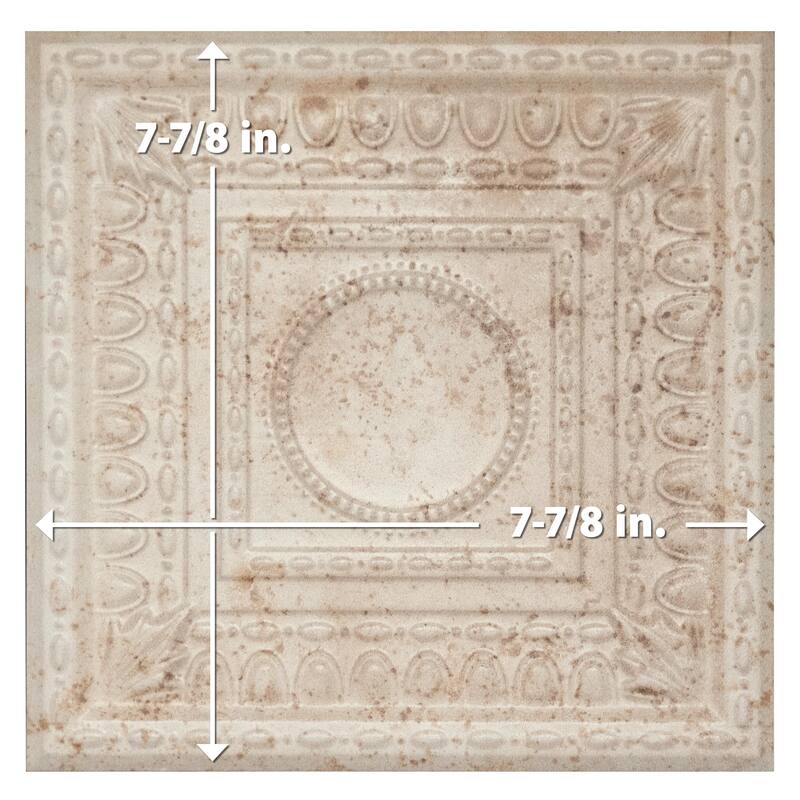 Merola Tile Ritz Ossidato Cream 7-7/8" x 7-7/8" Ceramic Wall Tile