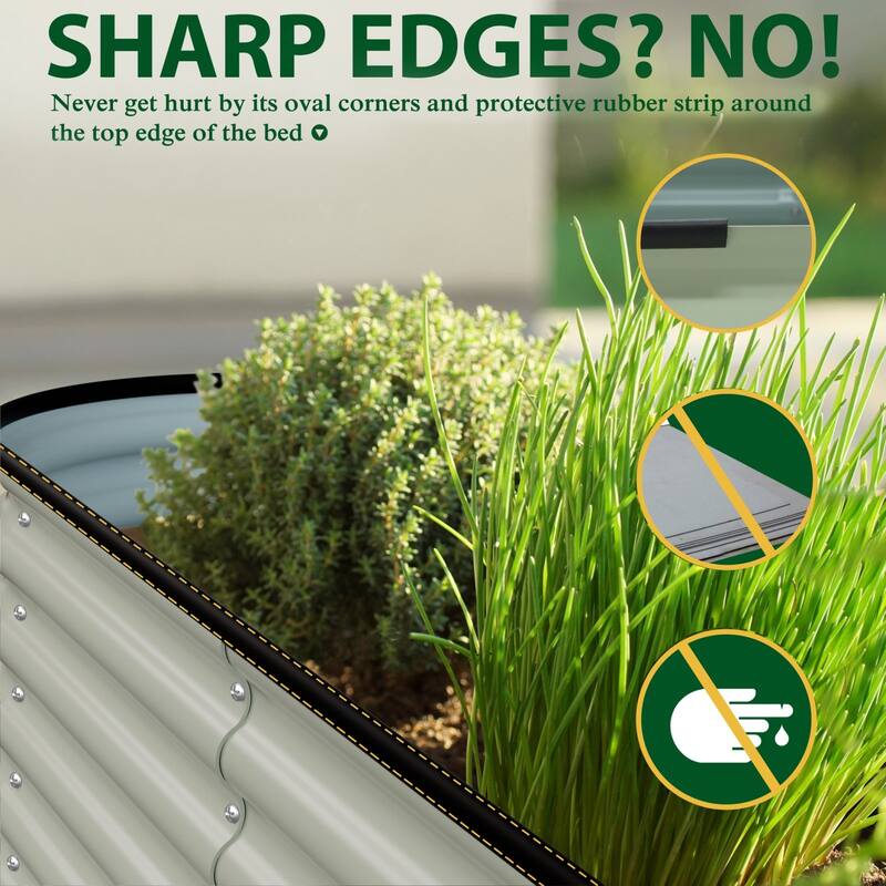 VEIKOUS 11.2" High Modular Metal Raised Garden Bed Kit, Customizable Outdoor Planter Box for Vegetables & Flowers