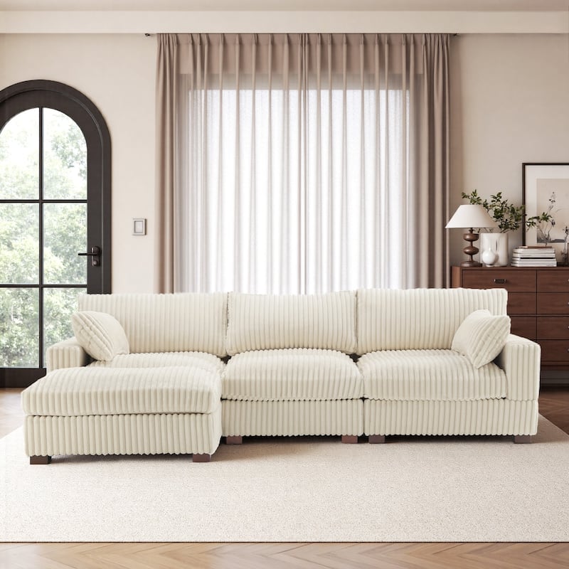 Oversized Plush Modular Sectional Sofa Set L Shaped Couch