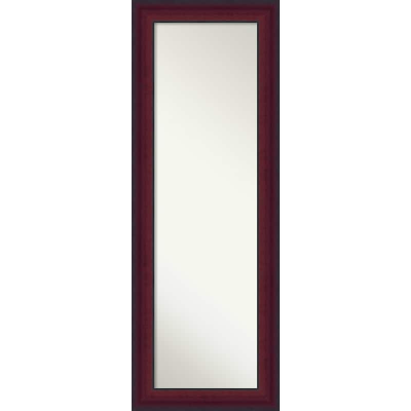 Canterbury Cherry Non-Beveled Wood Framed Full-Length On the Door Mirror - Canterbury Cherry - Glass Size 14x48