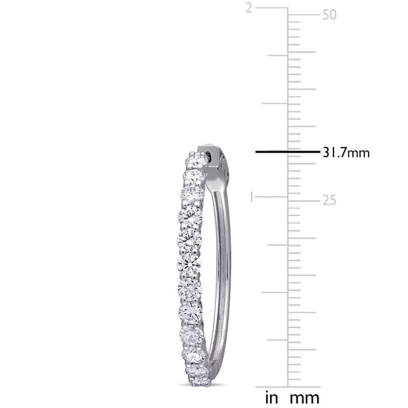2 1/2ct TDW Lab-grown Diamond Hoop Earrings in 14k White Gold
