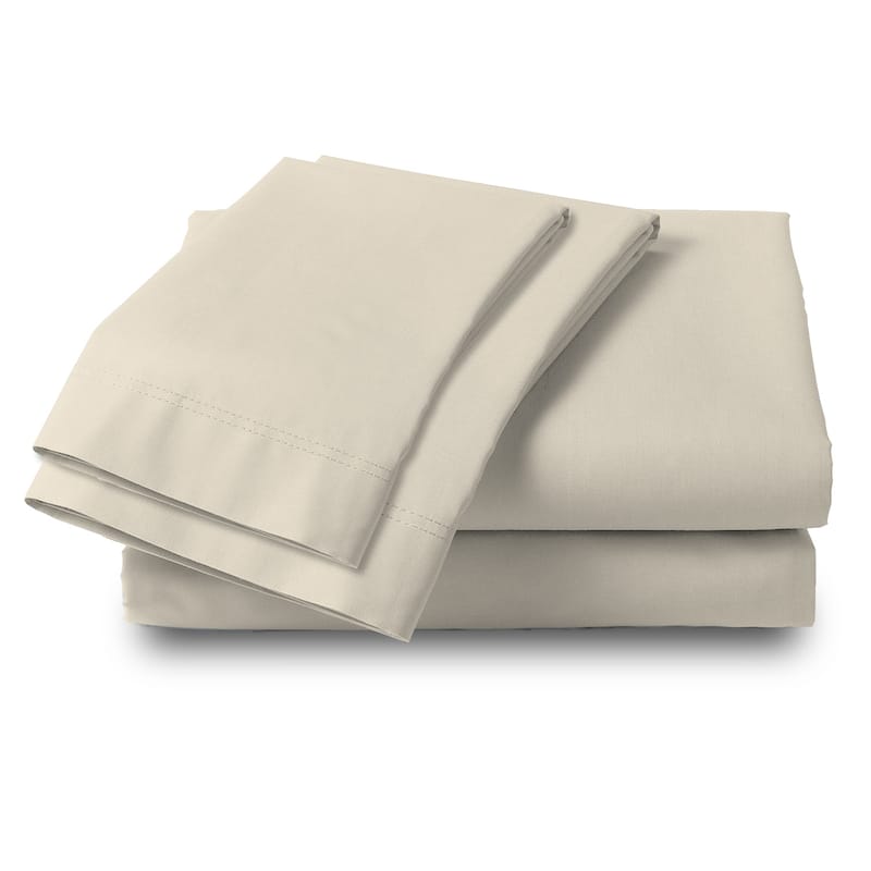 Color Sense 100% Cotton Ultra-lightweight Sheet Set - Ivory - Twin