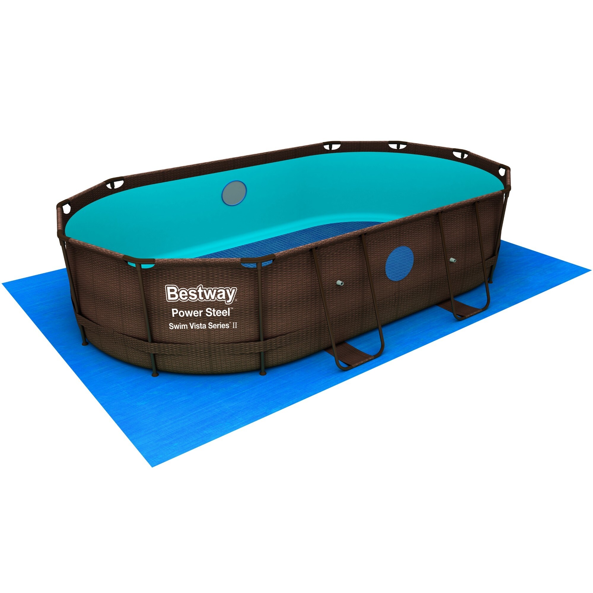 Bestway Power Steel Swim Vista in x & Beyond ft Oval Bed 39.5 35796620 ft 8 Pool Series - Bath Set - 2 in x 14