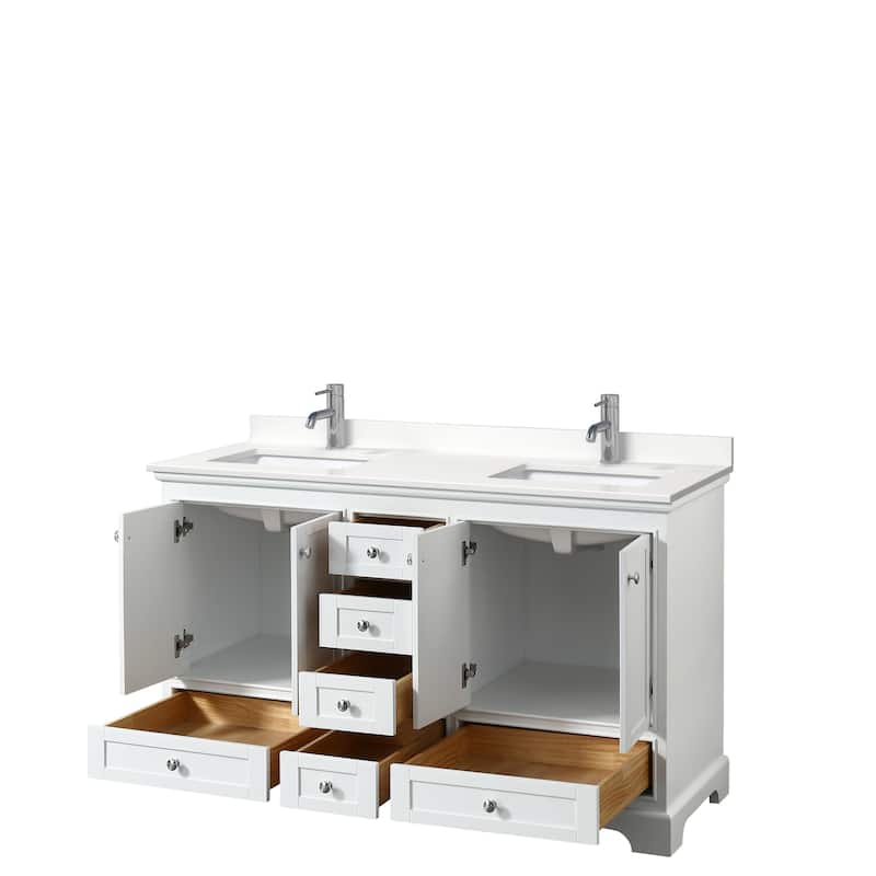 Deborah 60-inch Double Vanity, Quartz Top