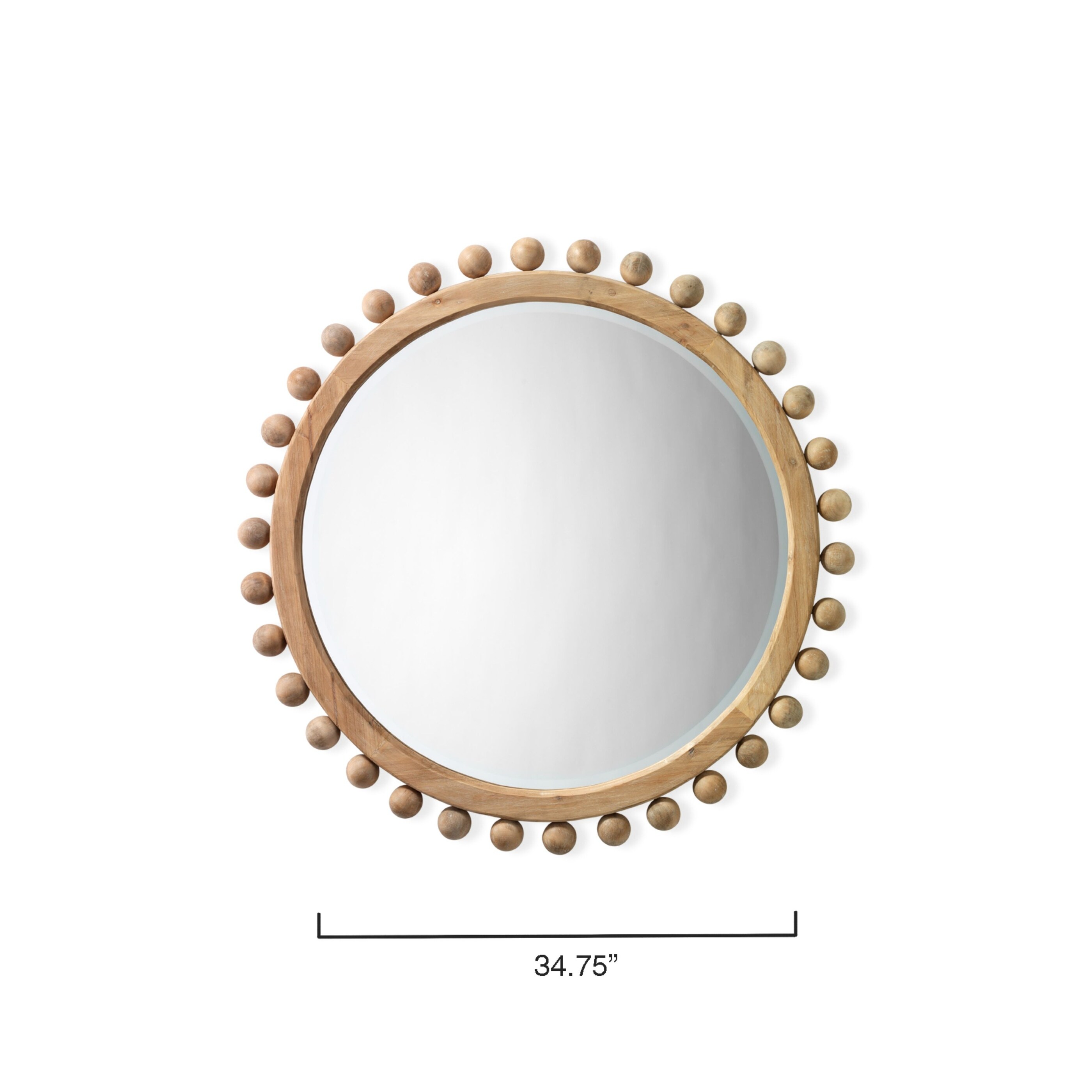Alden Decor Orion Round Wood Mirror, Natural - On Sale - Bed Bath