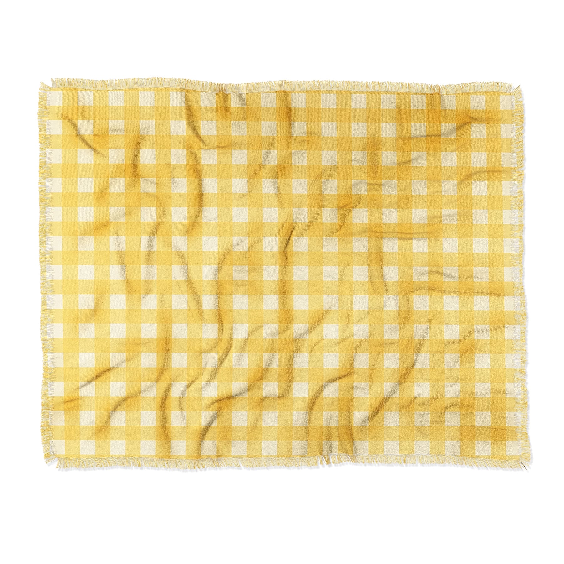 Yellow best sale gingham blanket