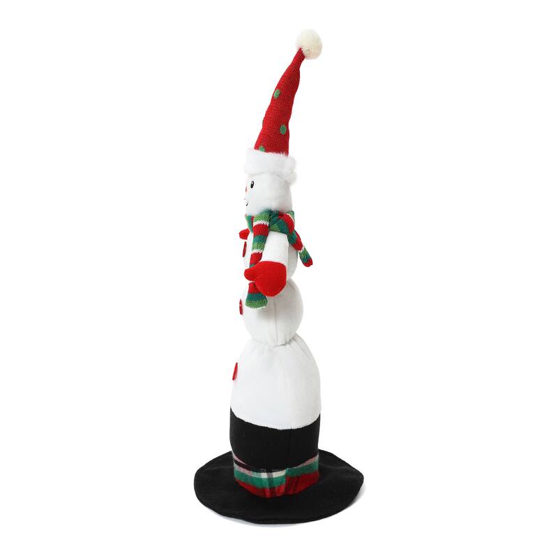 Animated Singing 18.5" Tall Snowman Holiday Decoration, Battery Operated - 18.5" H x 7" Diameter