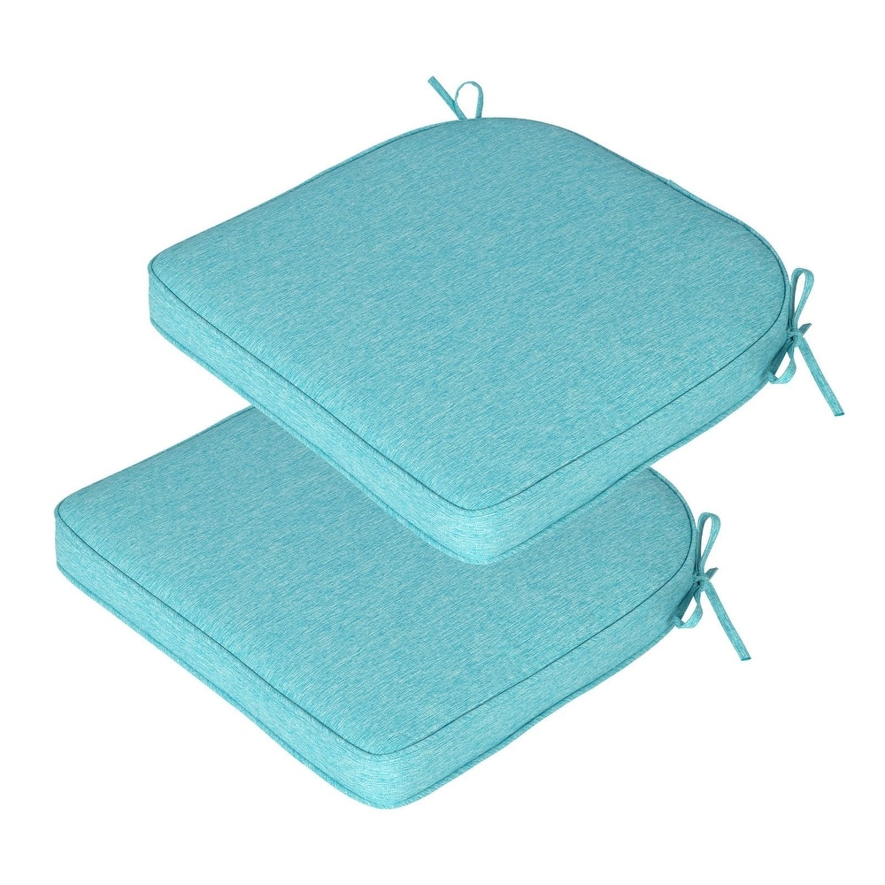 Aoodor Outdoor Dining Chair Cushions Set of 2, Waterproof Patio Furniture Seat Cushions, 18 x 19 inch