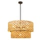 preview thumbnail 11 of 12, Ravy Farmhouse 6-Light Drum Rattan Chandelier Coastal Natural Pendant Light for Kitchen Dining Room - D 26" x H 15.7"