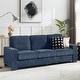 preview thumbnail 22 of 39, 83.86" Corduroy Fabric 3-Seater Sofa with Cup Holders